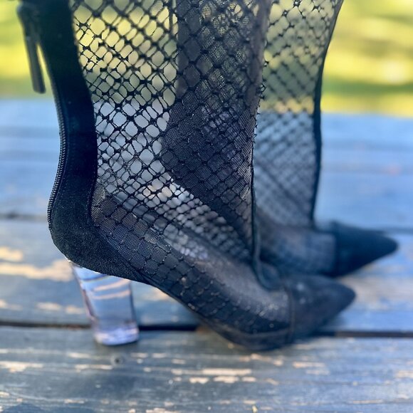 KENDALL + KYLIE Clear-Mesh Bootie Heels — Size 7 M, Super Edgy & Iconic - Picture 12 of 16